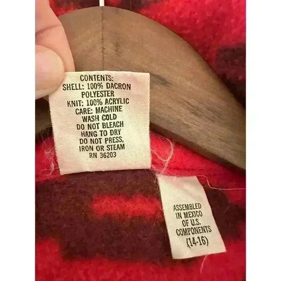 Vintage‎ London Fog Tribal Fleece Zip Up Jacket YOUTH 14-16 Southwestern Punchy - Picture 8 of 10